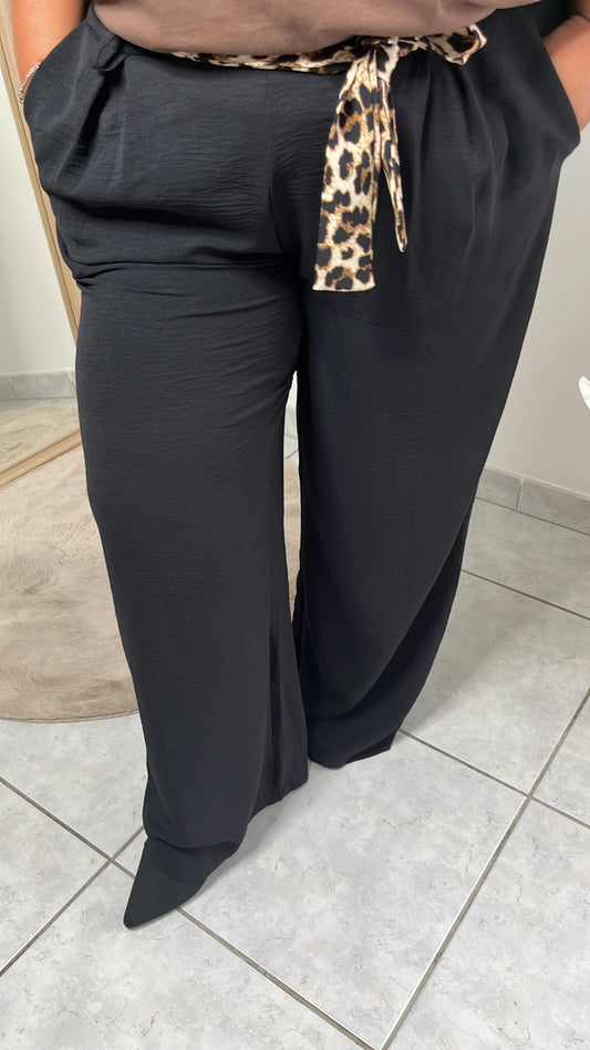Nouvelle collection 🍁Pantalon chic fluide avec ceinture, foulard, léopard ￼ taille uni qui convient du 42 au 48